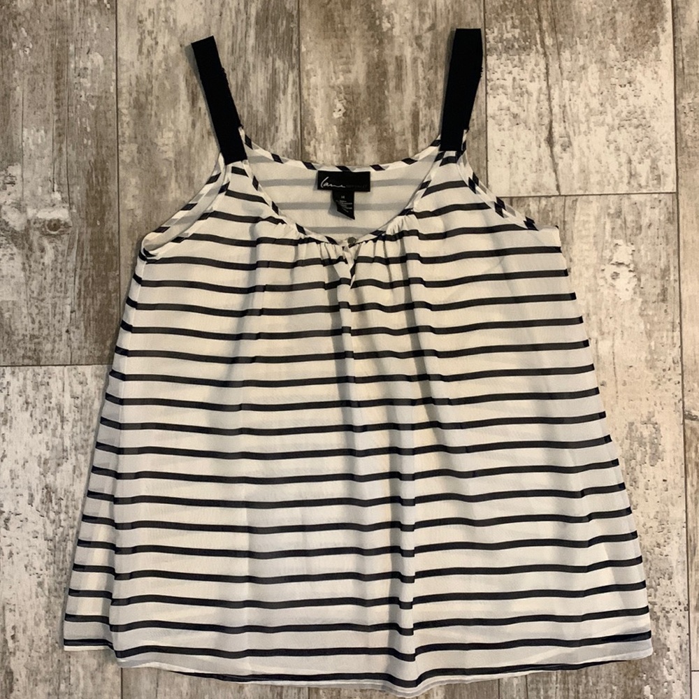 Lane Bryant striped sheer tank